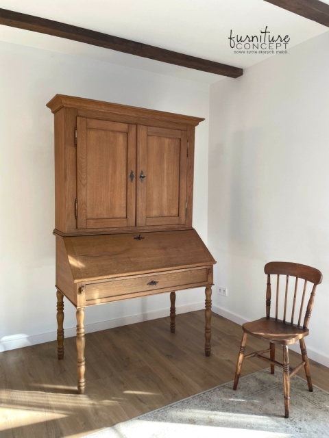 Dębowy sekretarzyk z nadstawką TOSCANA