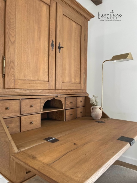Dębowy sekretarzyk z nadstawką TOSCANA