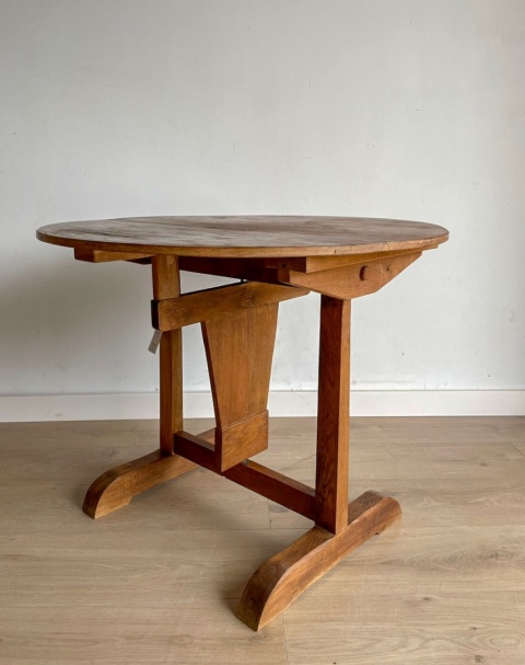 Składany okrągły stolik winiarski "vendange" Francja XIX w.